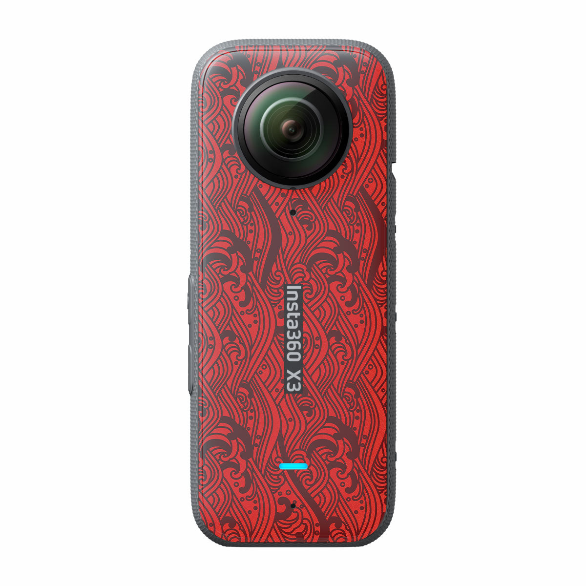 Textured Crimson Wave Insta360 X3 Camera Skin