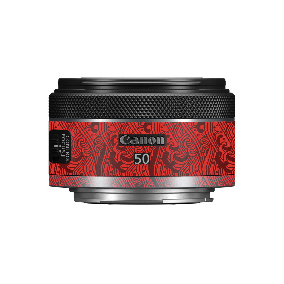 Textured Crimson Wave Canon RF 50mm F/1.8 STM Camera Lens Skin