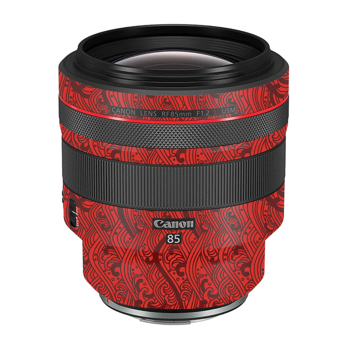 Textured Crimson Wave Canon RF 85mm F/1.2L USM Camera Lens Skin