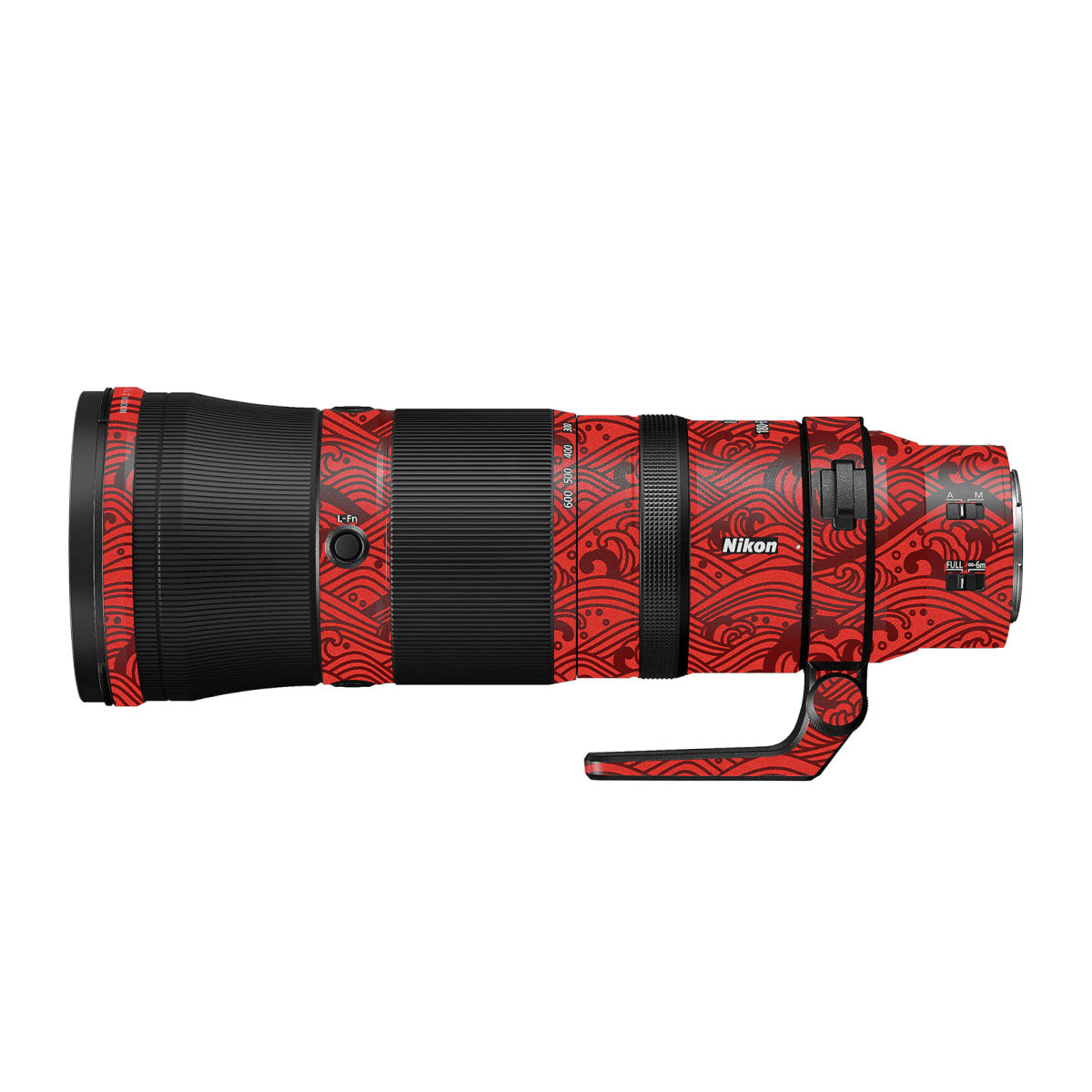 Textured Crimson Wave Nikon Nikkor Z 180-600mm F/5.6-6.3 VR Camera Lens Skin