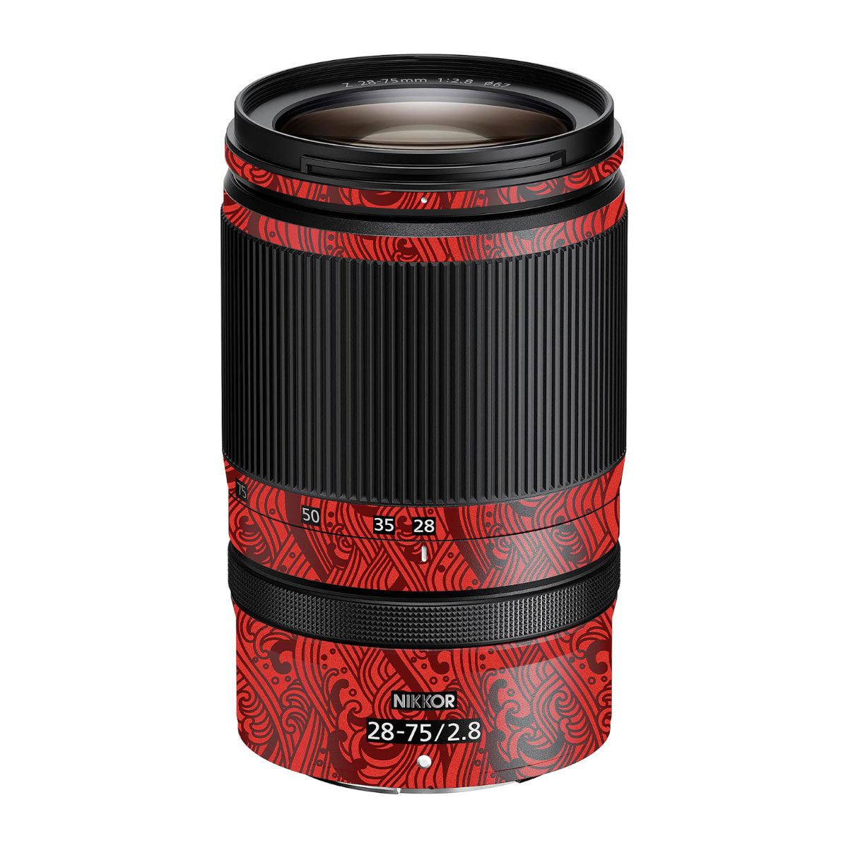 Textured Crimson Wave Nikon Nikkor Z 28-75mm F/2.8 Camera Lens Skin