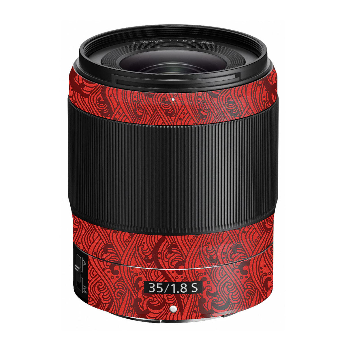 Textured Crimson Wave Nikon Nikkor Z 35mm F/1.8 S Camera Lens Skin