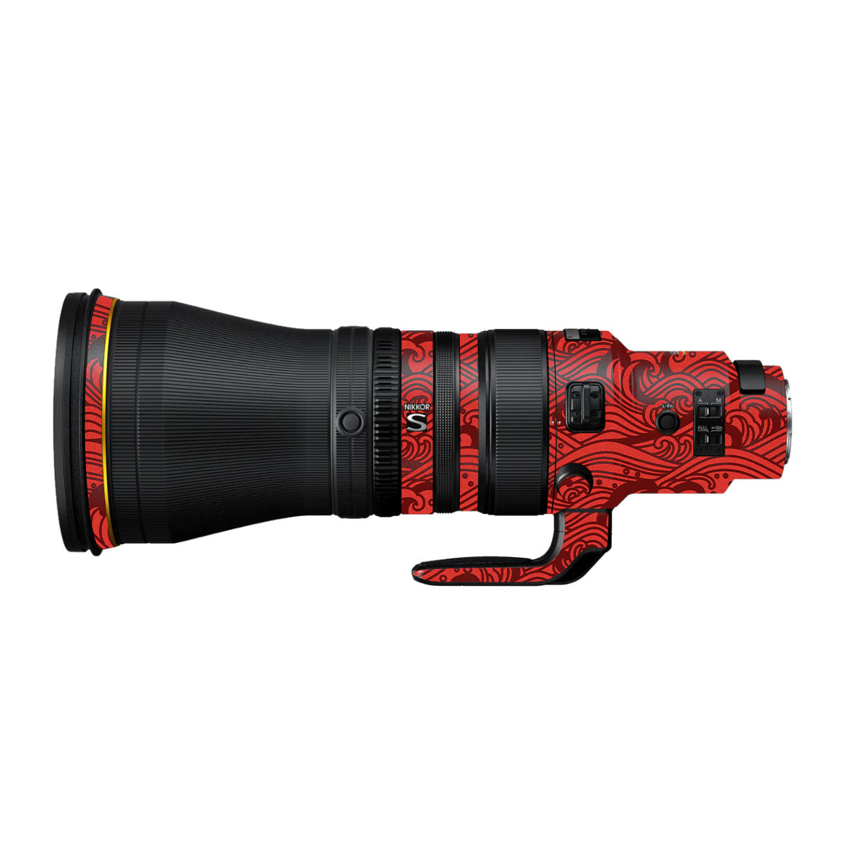 Textured Crimson Wave Nikon Nikkor Z 600mm F/4 TC VR S Camera Lens Skin