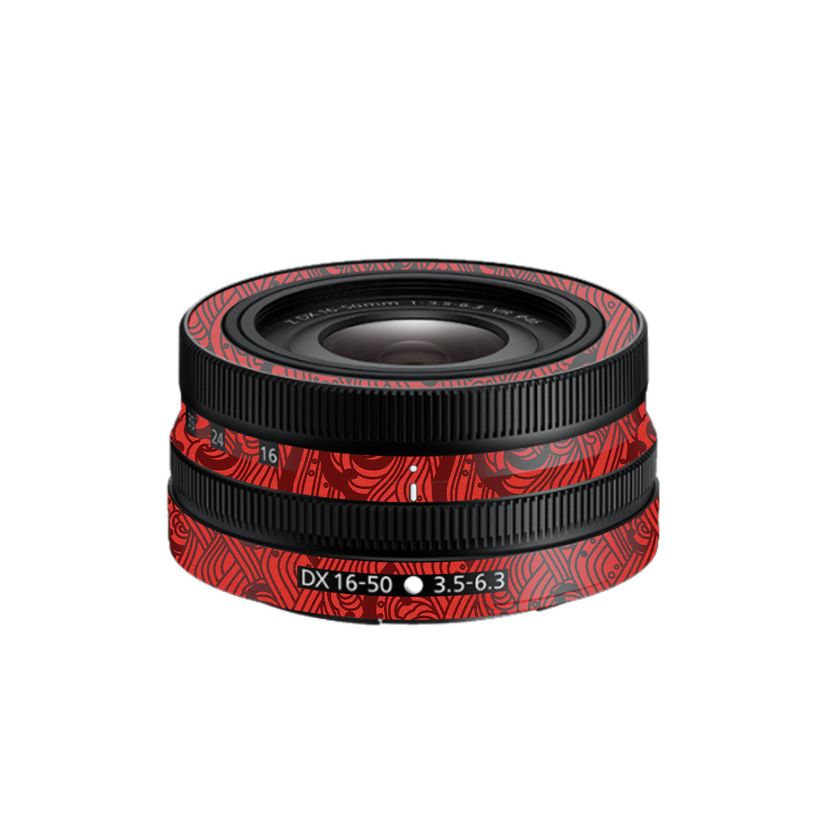 Textured Crimson Wave Nikon Nikkor Z DX 16-50mm F/3.5-6.3 VR Camera Lens Skin