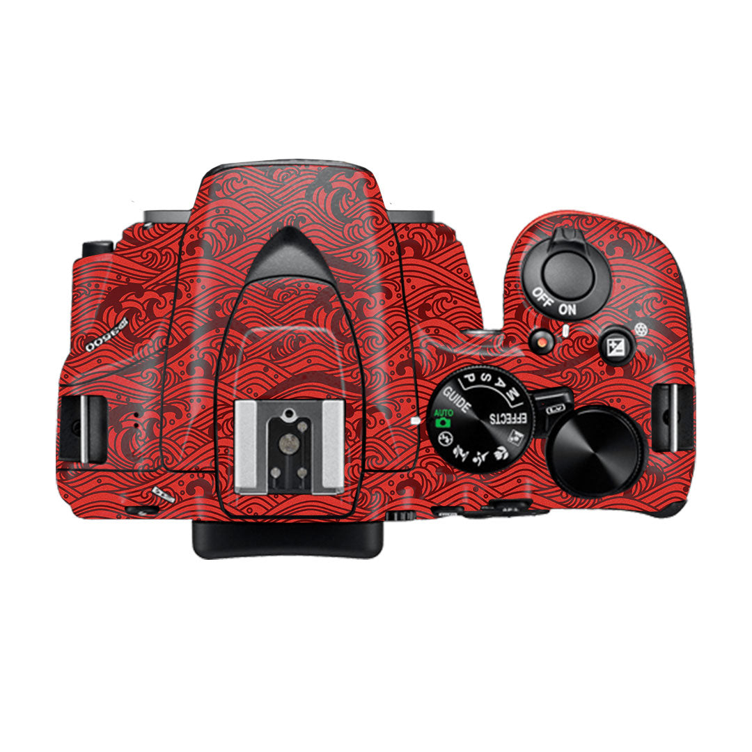 Textured Crimson Wave Nikon D3500 Camera Skin