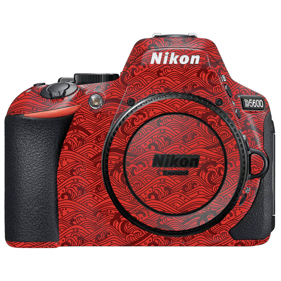Textured Crimson Wave Nikon D5600 Camera Skin