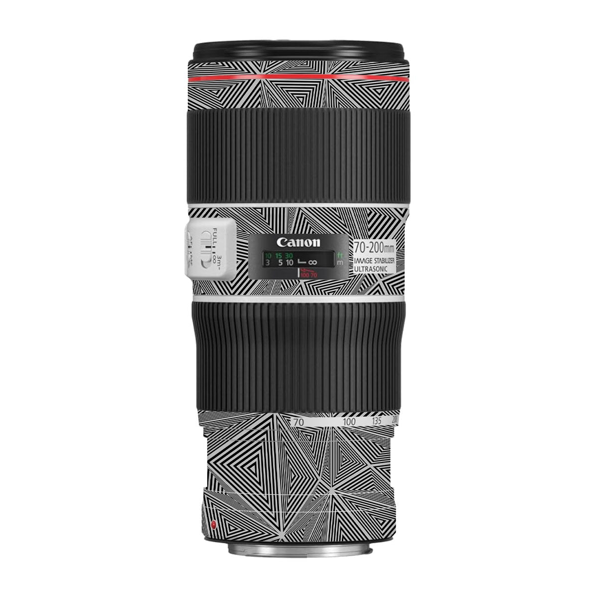 Textured Dark Prism Geometric Canon EF 70-200 F/4L IS II USM Camera Lens Skin