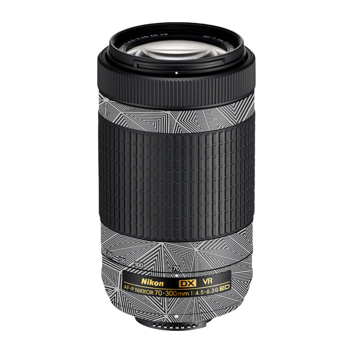 Textured Dark Prism Geometric Nikon AF-P Nikkor 70-300mm F/4.5-6.3G ED VR Camera Lens Skin