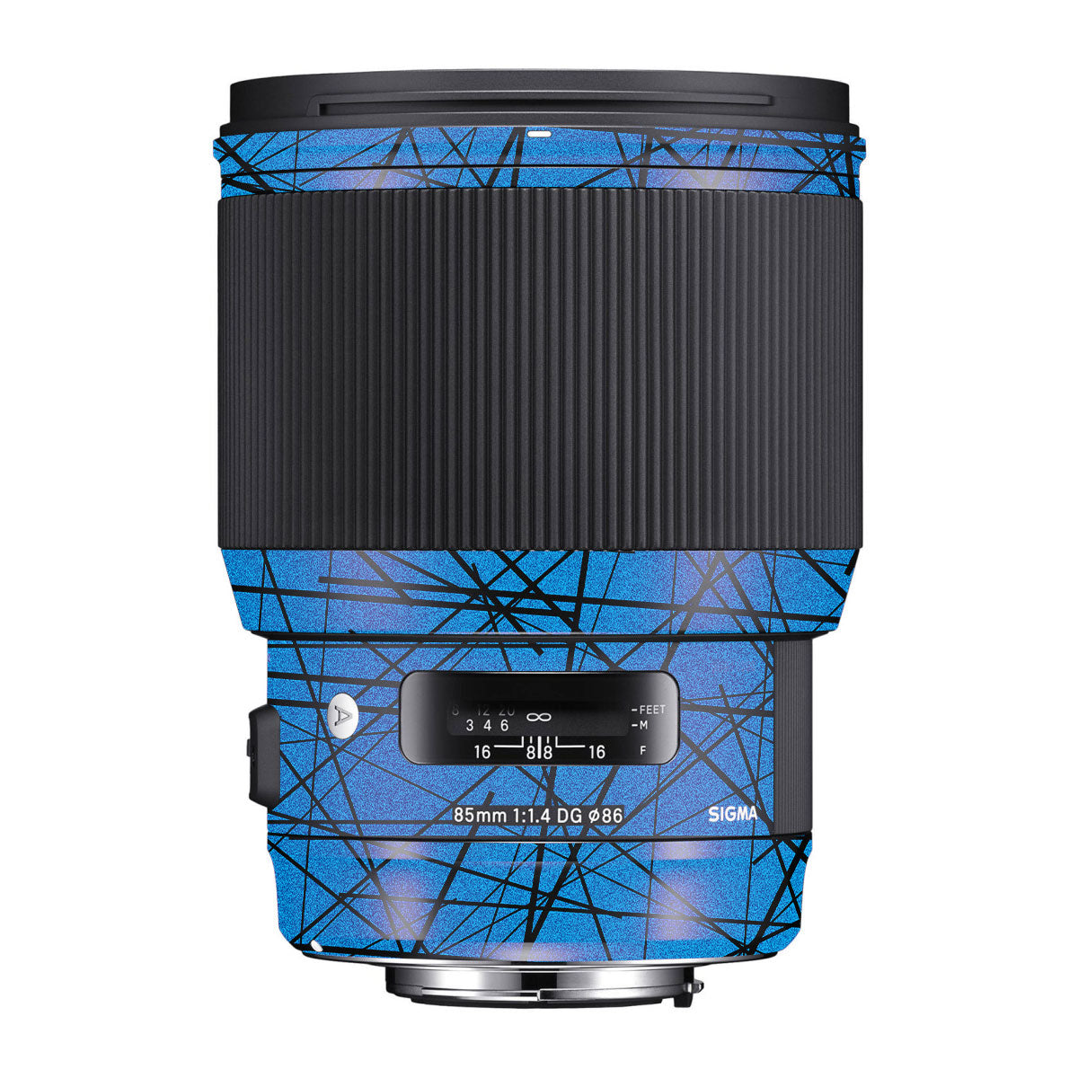 Textured Electric Blue Chaos Sigma 85mm F/1.4 DG HSM Canon Camera Lens Skin