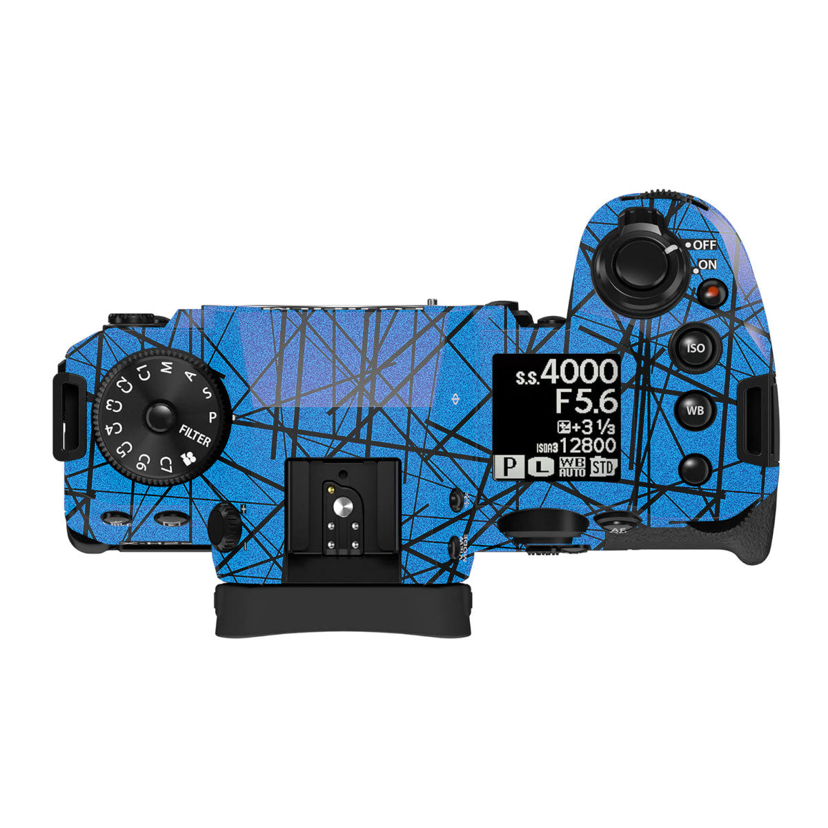 Textured Electric Blue Chaos Fujifilm X-H2 Camera Skin