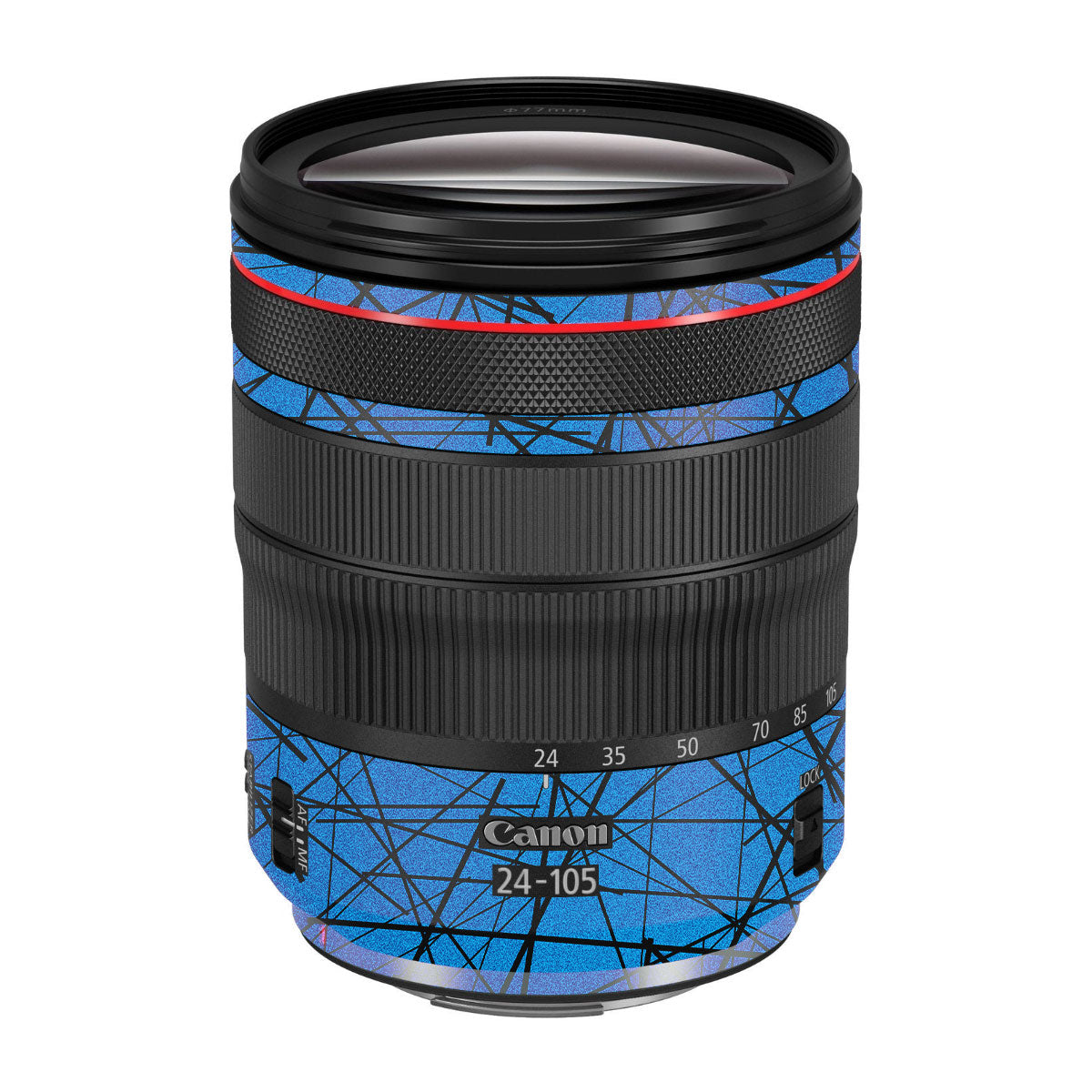 Textured Electric Blue Chaos Canon EF 24-105mm F/4 L IS Macro USM Camera Lens Skin