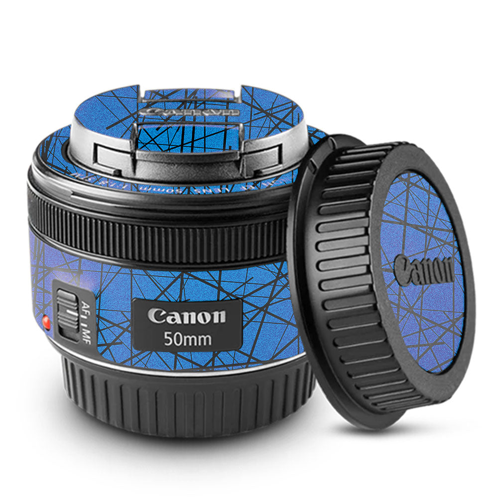 Textured Electric Blue Chaos Canon EF 50mm f/1.8 STM Camera Lens Skin