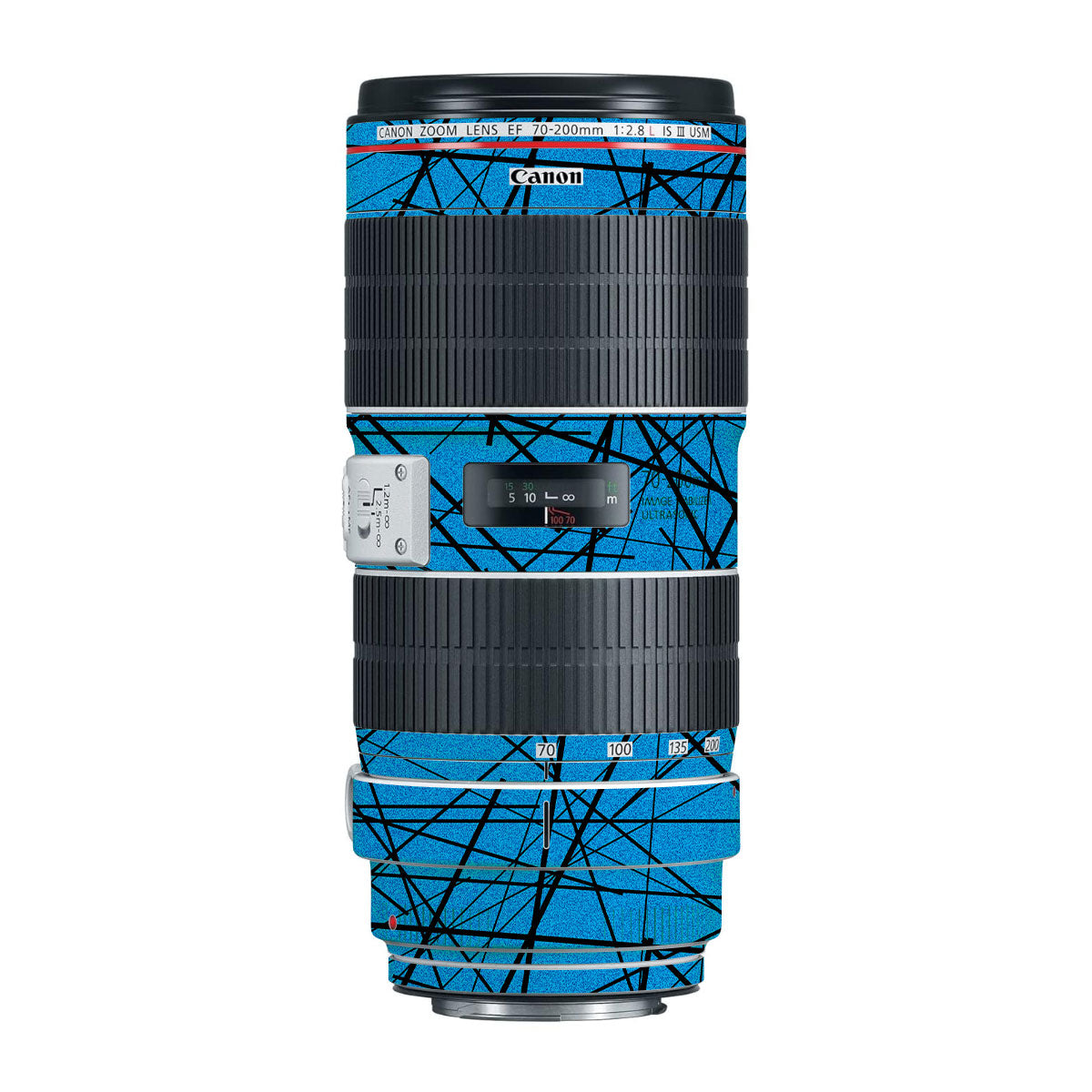 Textured Electric Blue Chaos Canon EF 70-200mm F/2.8L IS III USM Camera Lens Skin