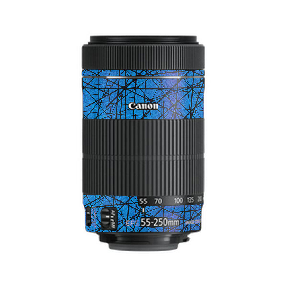 Textured Electric Blue Chaos Canon EF-S 55–250mm f/4–5.6 IS STM Camera Lens Skin