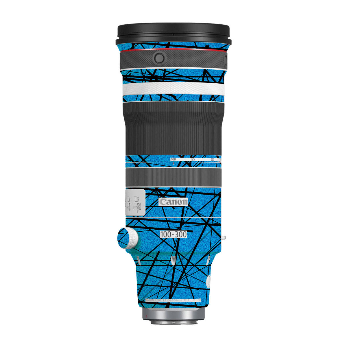 Textured Electric Blue Chaos Canon RF 100-300mm F/2.8 L IS USM Camera Lens Skin