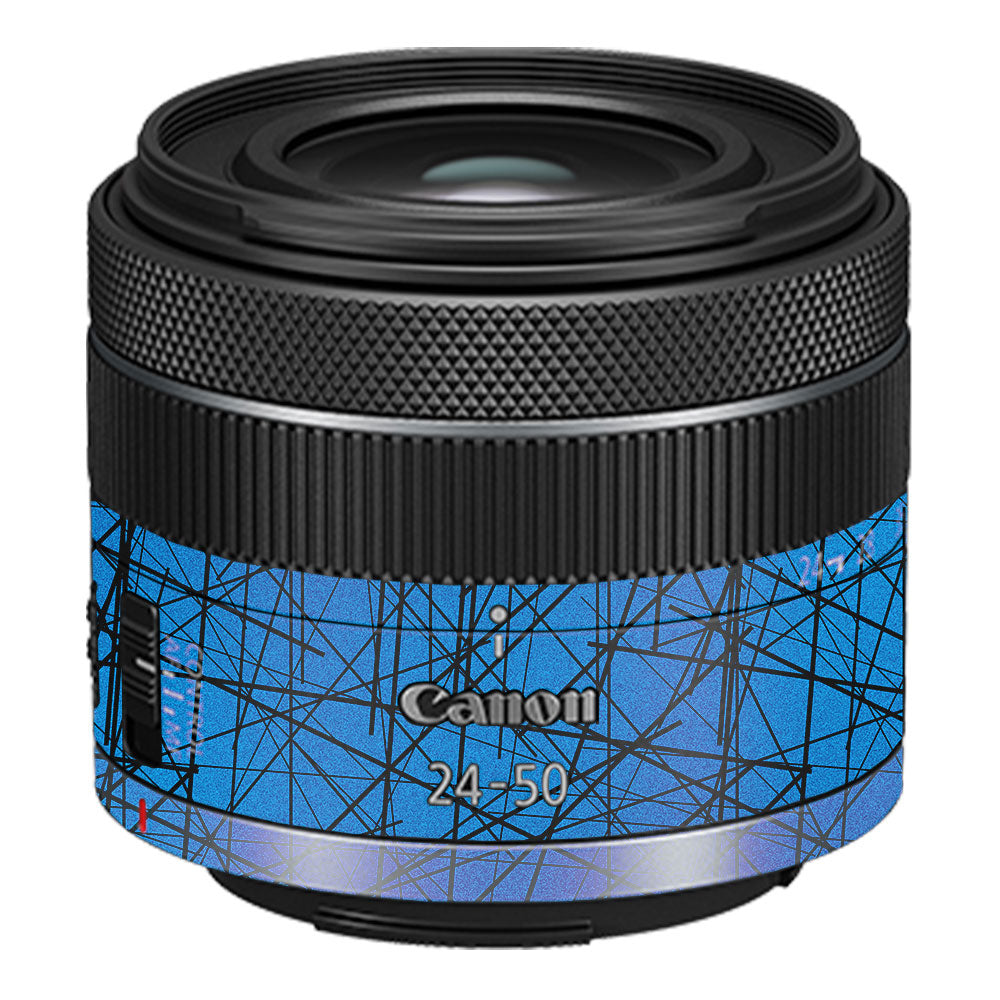 Textured Electric Blue Chaos Canon RF 24–50mm f/4.5–6.3 IS STM Camera Lens Skin