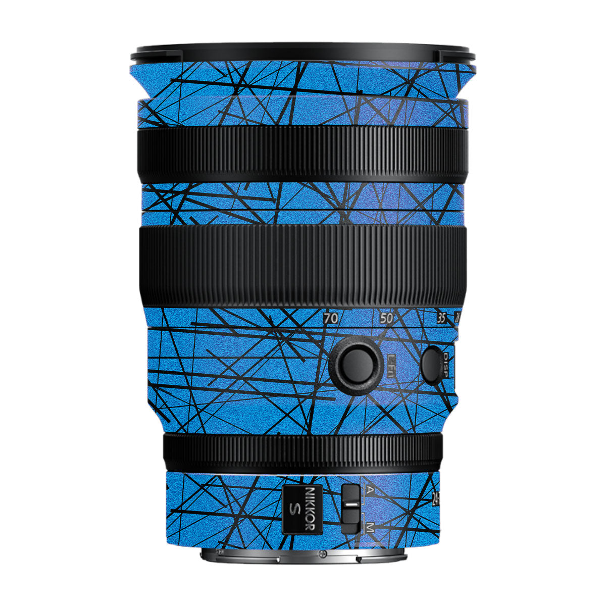 Textured Electric Blue Chaos Nikon Nikkor Z 24-70MM F/2.8 S Camera Lens Skin