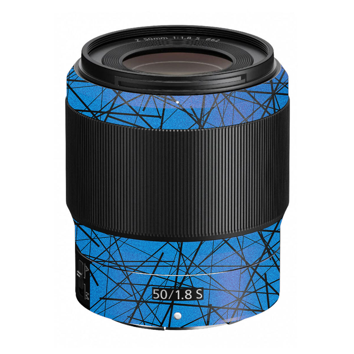 Textured Electric Blue Chaos Nikon Nikkor Z 50mm F/1.8 S Camera Lens Skin