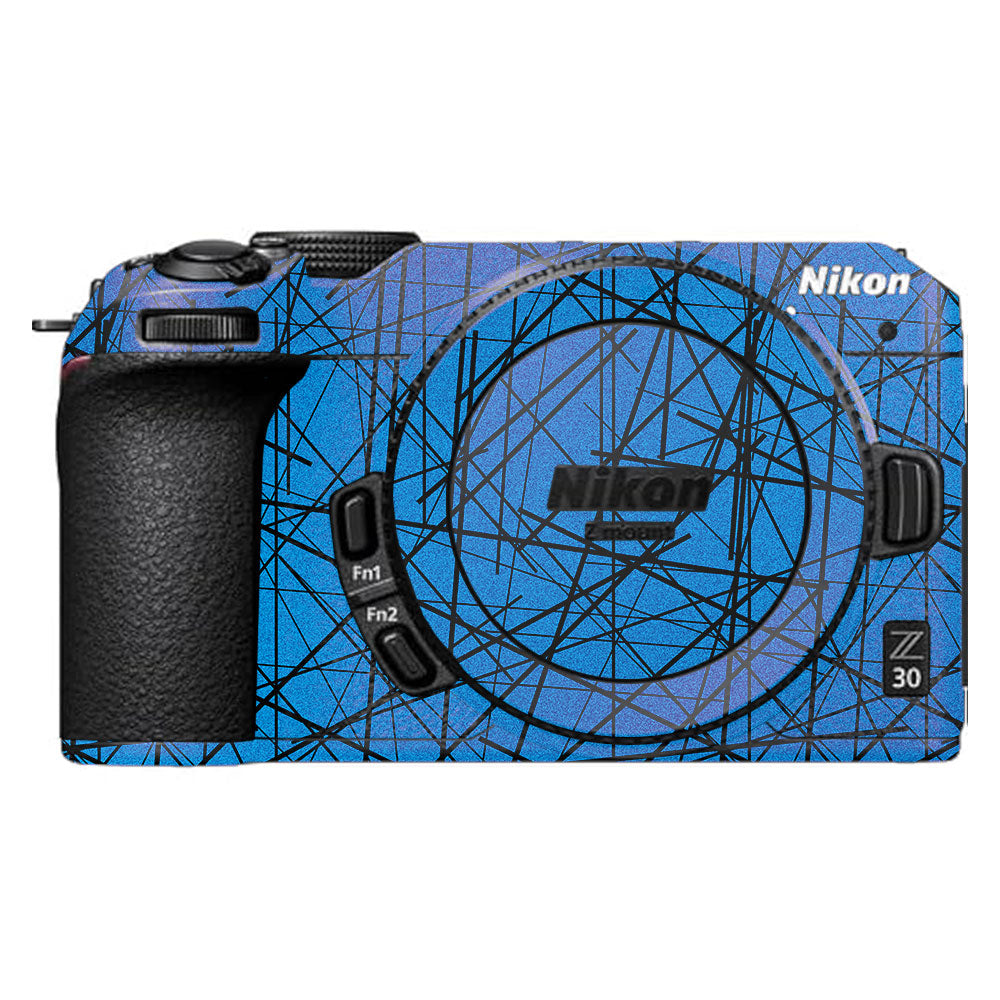 Textured Electric Blue Chaos Nikon Z30 Camera Skin