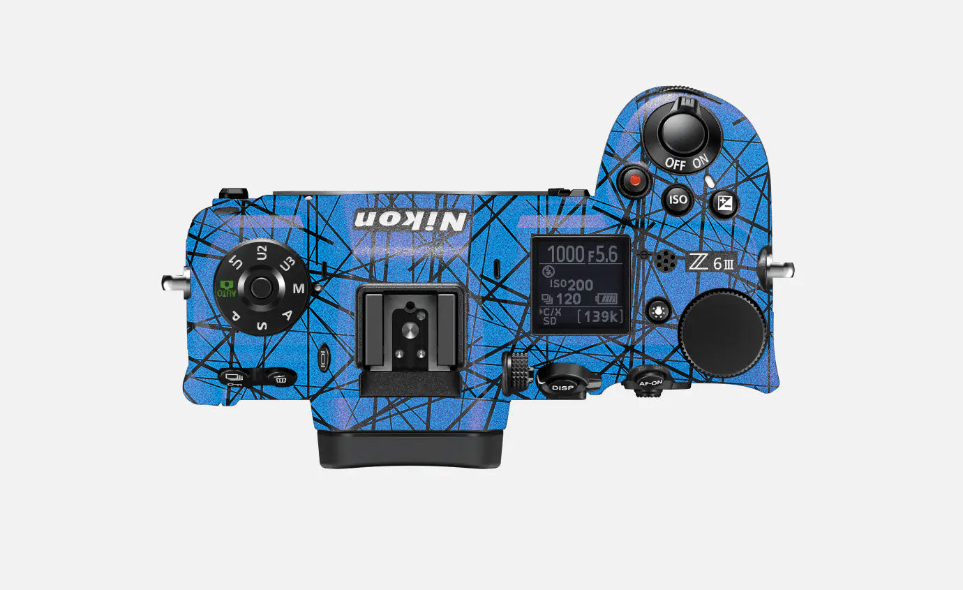 Textured Electric Blue Chaos Nikon Z6 III Camera Skin