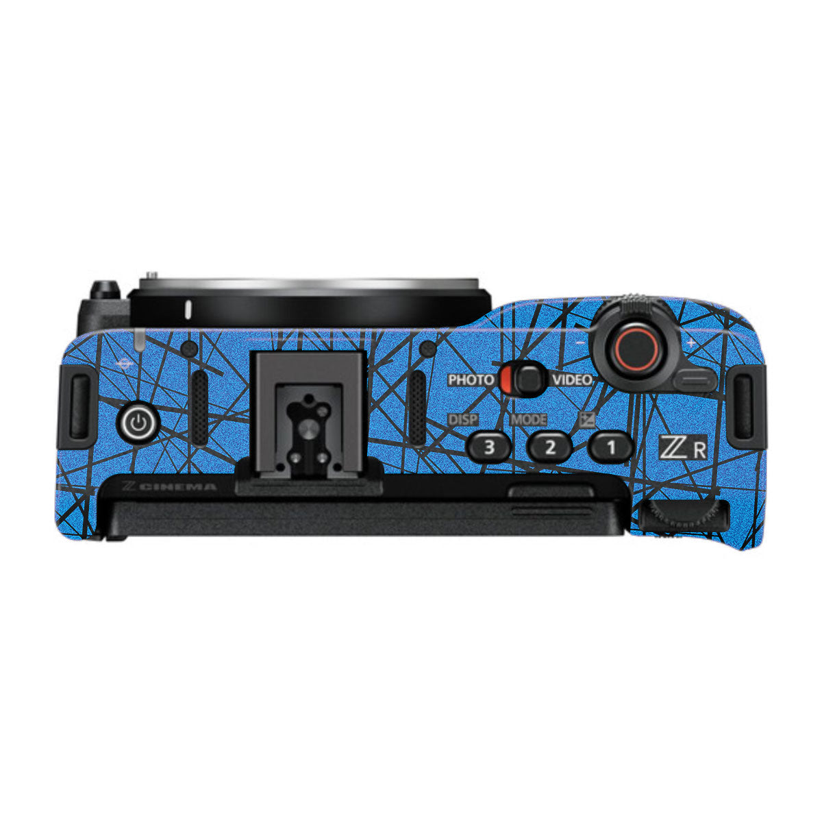 Textured Electric Blue Chaos Nikon ZR Camera Skin