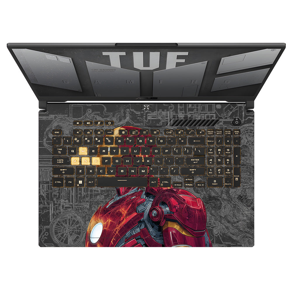 Transparent Futuristic Iron Man Asus TUF Gaming F17 FX707Z Laptop Skin