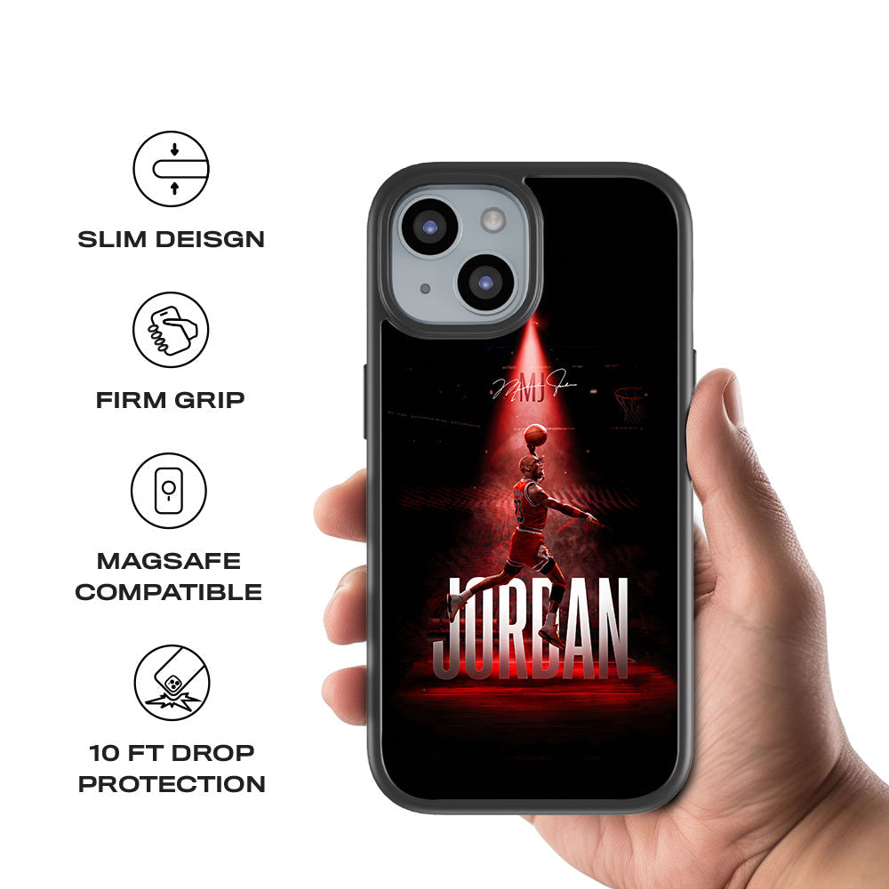 Jordan 23 Spotlight Basketball Sports 3D Skin with Shockguard Armour Magsafe Case for Apple iPhone 15 Plus
