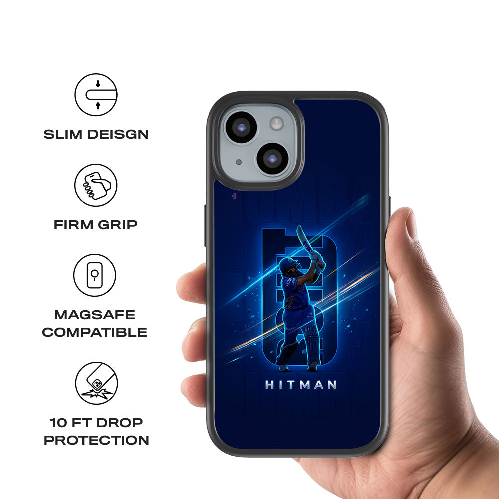 Rohit Sharma Hitman Cricket Sports 3D Skin with Shockguard Armour Magsafe Case for Apple iPhone 15