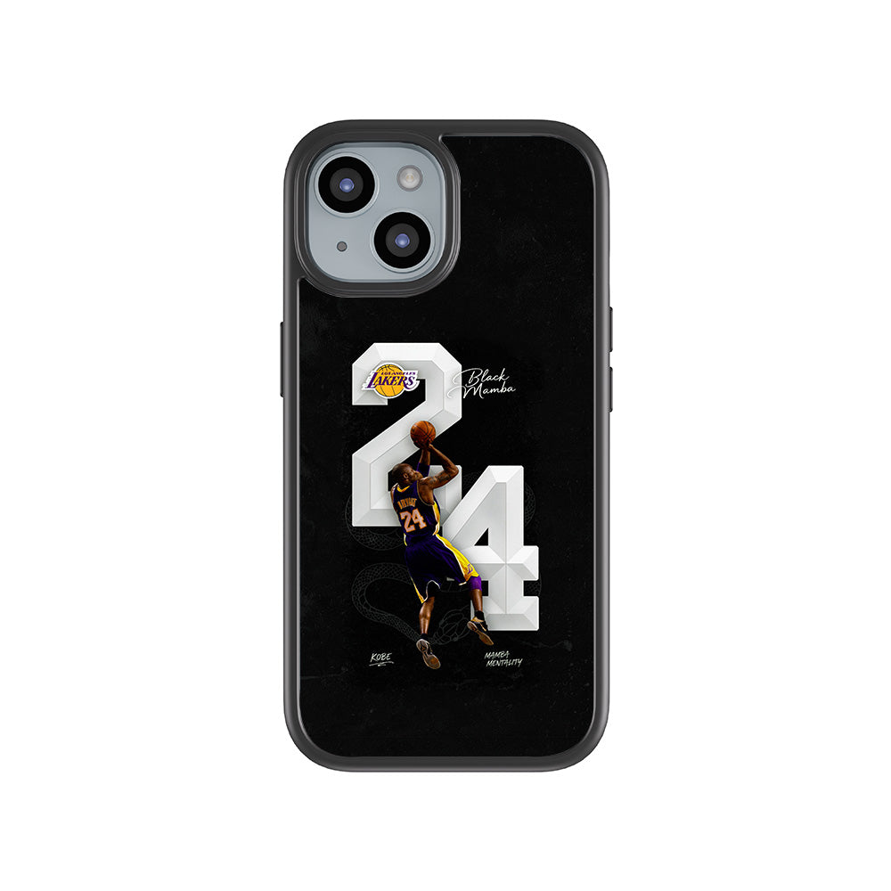 Kobe Bryant Black Mamba 24 Basketball Sports 3D Skin with Shockguard Armour Magsafe Case for Apple iPhone 15