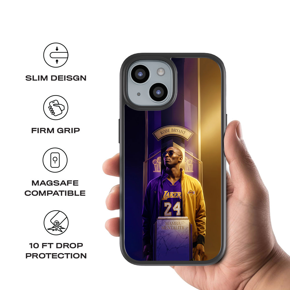 Kobe Bryant Mamba Mentality Sports 3D Skin with Shockguard Armour Magsafe Case for Apple iPhone 15