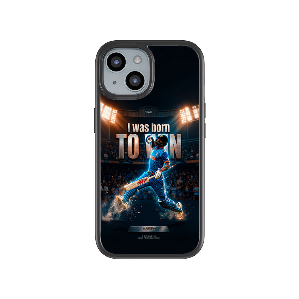 Virat Kohli Born To Win Cricket Sports 3D Skin with Shockguard Armour Magsafe Case for Apple iPhone 15