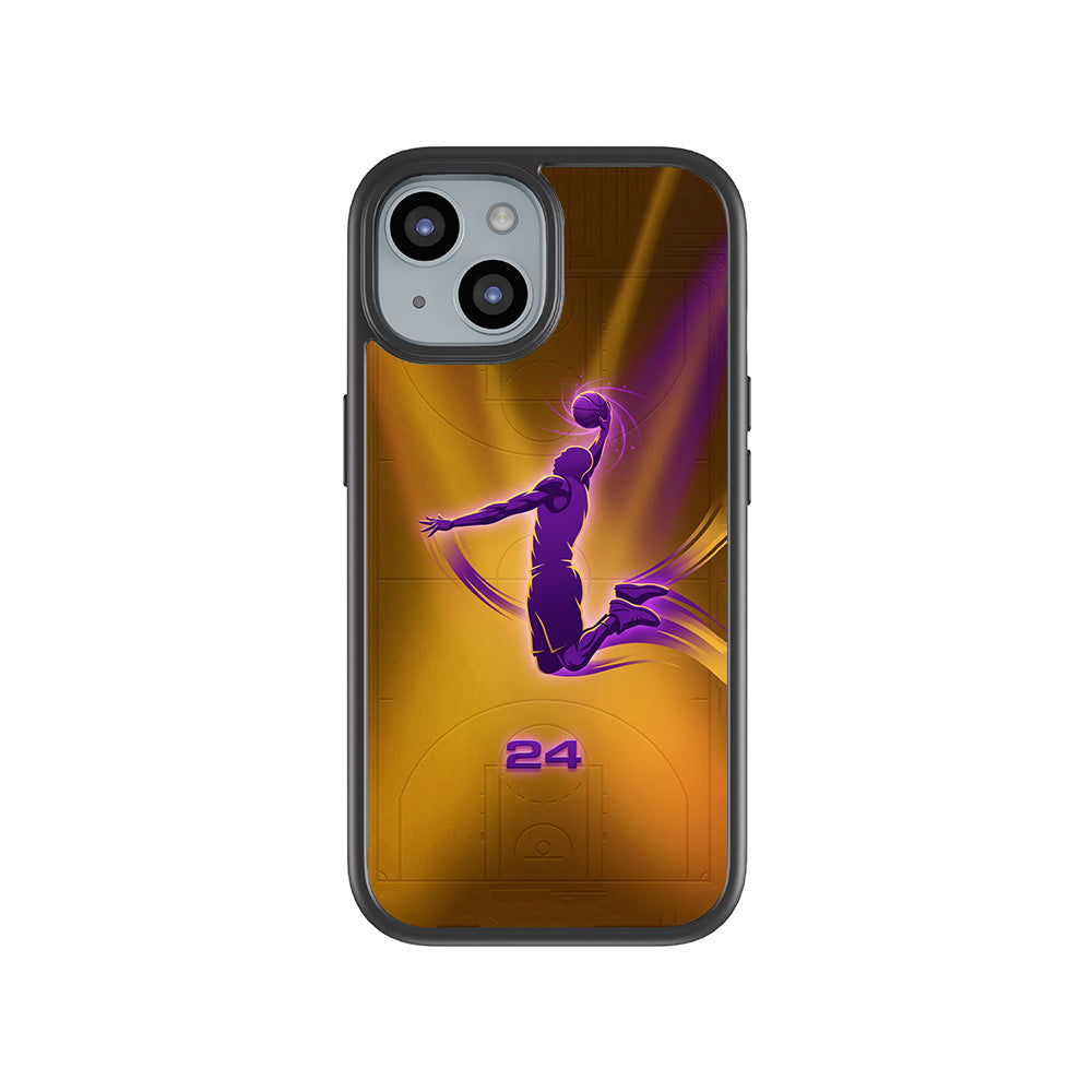 Purple Dunk 24 Sports 3D Skin with Shockguard Armour Magsafe Case for Apple iPhone 15
