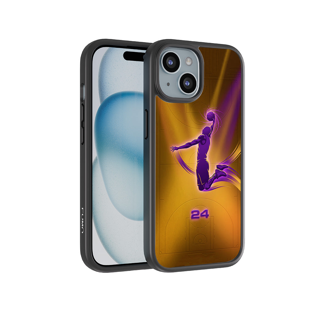 Purple Dunk 24 Sports 3D Skin with Shockguard Armour Magsafe Case for Apple iPhone 15