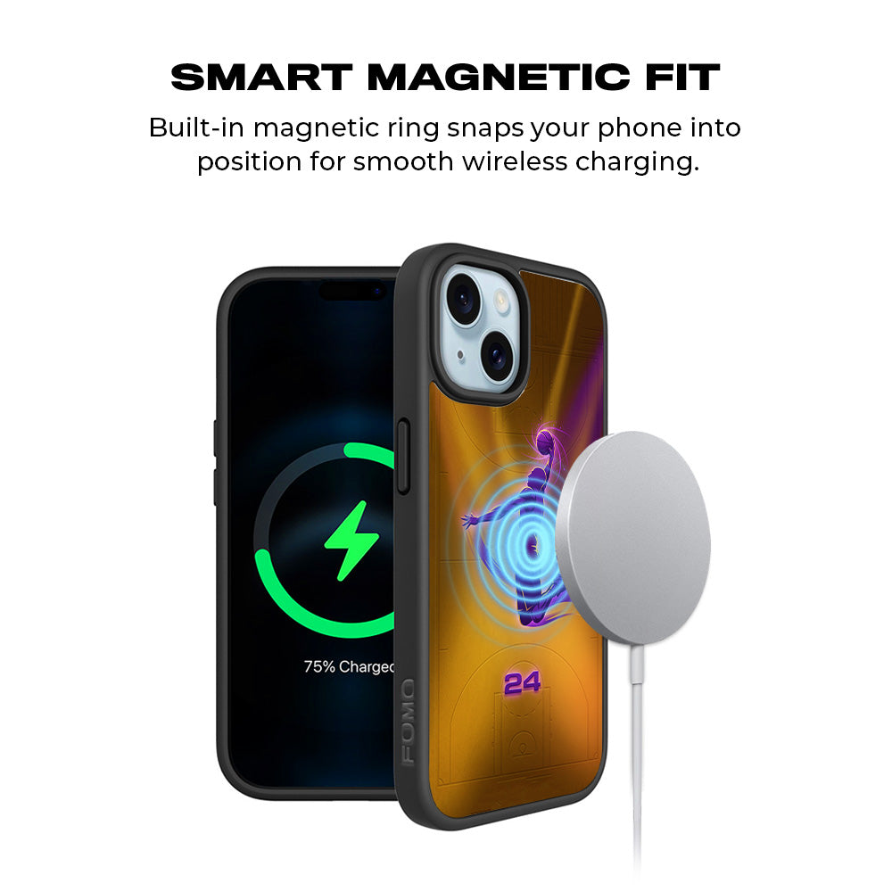 Purple Dunk 24 Sports 3D Skin with Shockguard Armour Magsafe Case for Apple iPhone 15