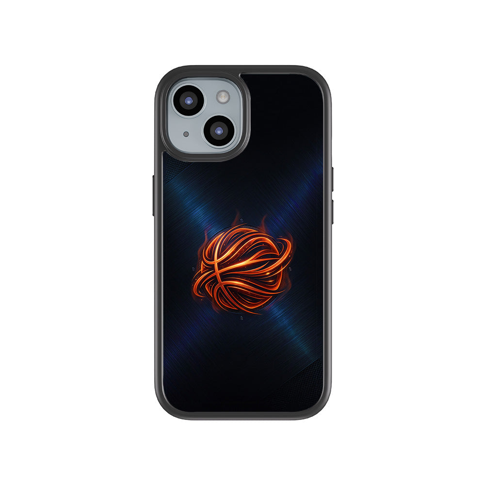 Basketball Inferno Sports 3D Skin with Shockguard Armour Magsafe Case for Apple iPhone 15