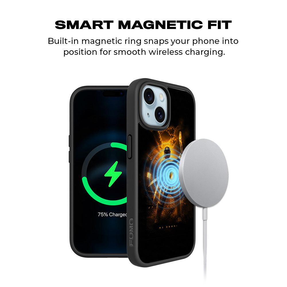 MS Dhoni THALA Cricket Sports 3D Skin with Shockguard Armour Magsafe Case for Apple iPhone 15 Plus