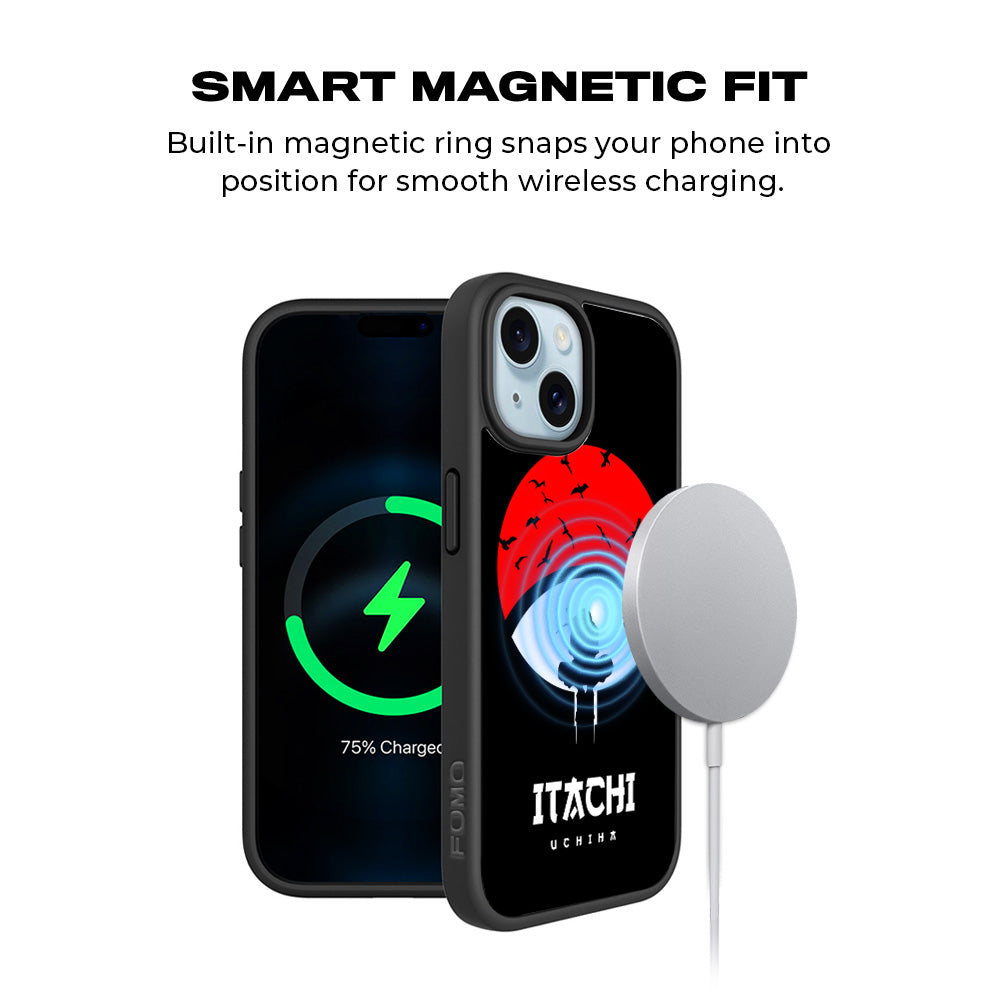Itachi Uchiha The Clan Killer 3D Skin with Shockguard Armour Magsafe Case for Apple iPhone 15