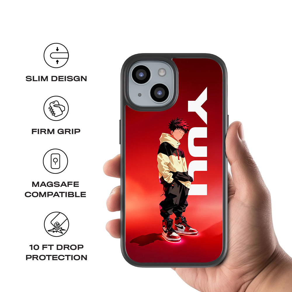 Yuji Drip Anime 3D Skin with Shockguard Armour Magsafe Case for Apple iPhone 15