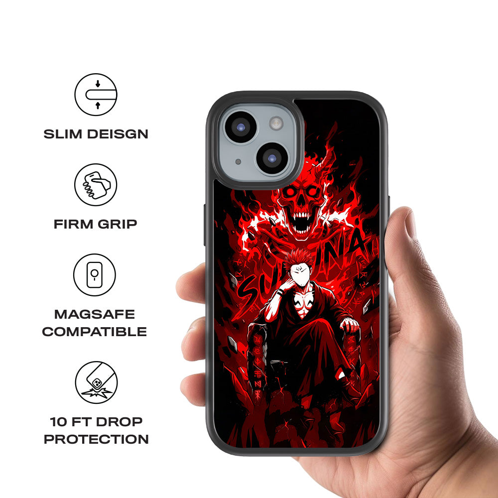Sukuna Inferno Throne 3D Skin with Shockguard Armour Magsafe Case for Apple iPhone 15
