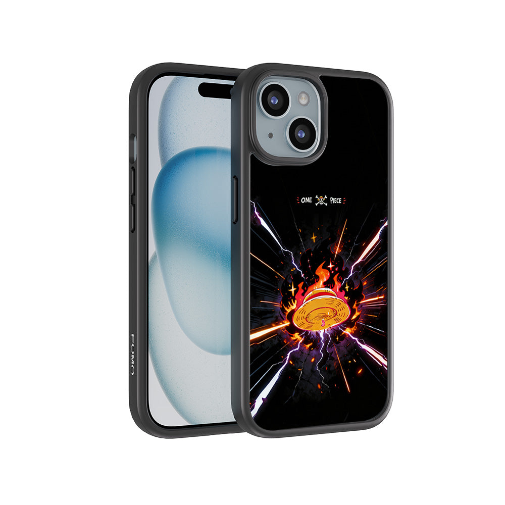 One Piece Fire Hat 3D Skin with Shockguard Armour Magsafe Case for Apple iPhone 15 Plus