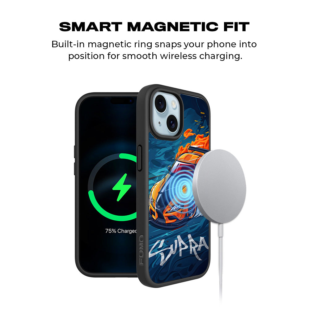 Blazing Supra 3D Skin with Shockguard Armour Magsafe Case for Apple iPhone 15