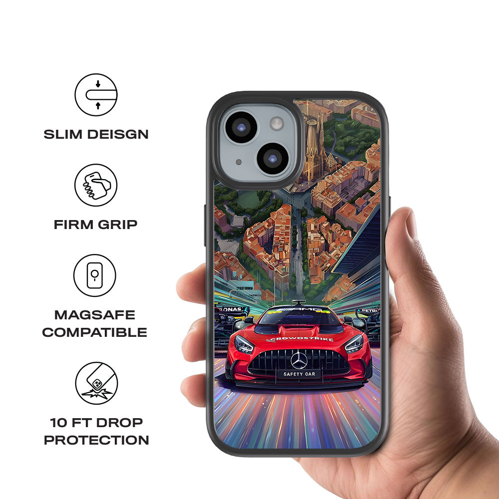 2023 Spanish Grand Prix 3D Skin with Shockguard Armour Magsafe Case for Apple iPhone 15 Plus