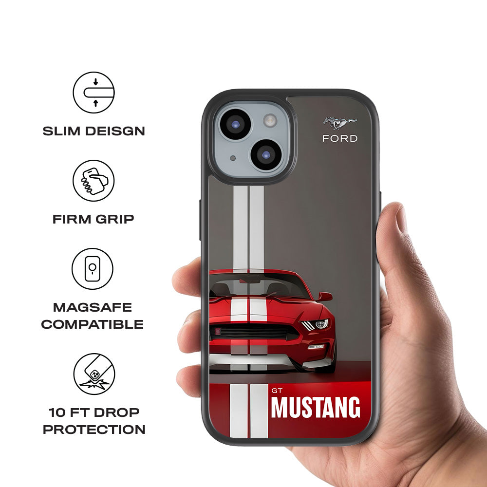 Ford GT Mustang 3D Skin with Shockguard Armour Magsafe Case for Apple iPhone 15