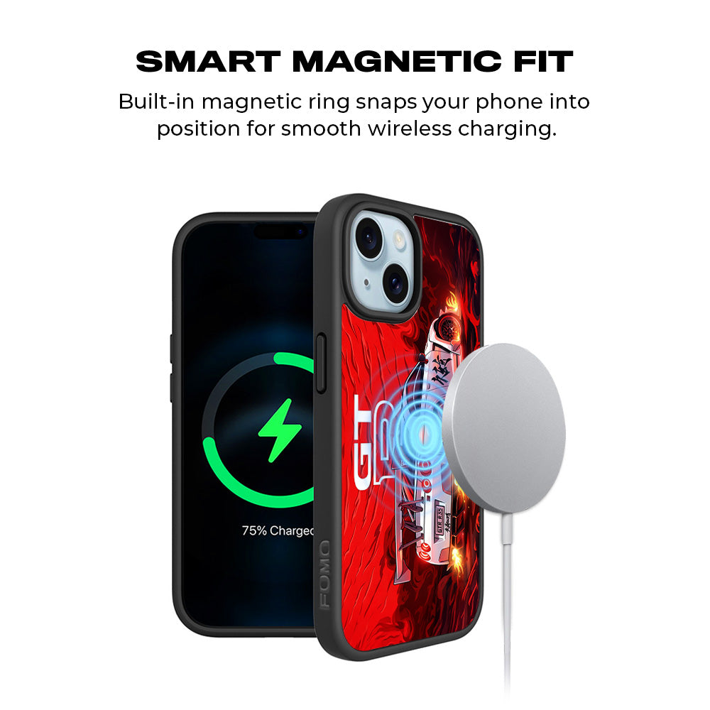 Nissan GTR Racing Edition 3D Skin with Shockguard Armour Magsafe Case for Apple iPhone 15