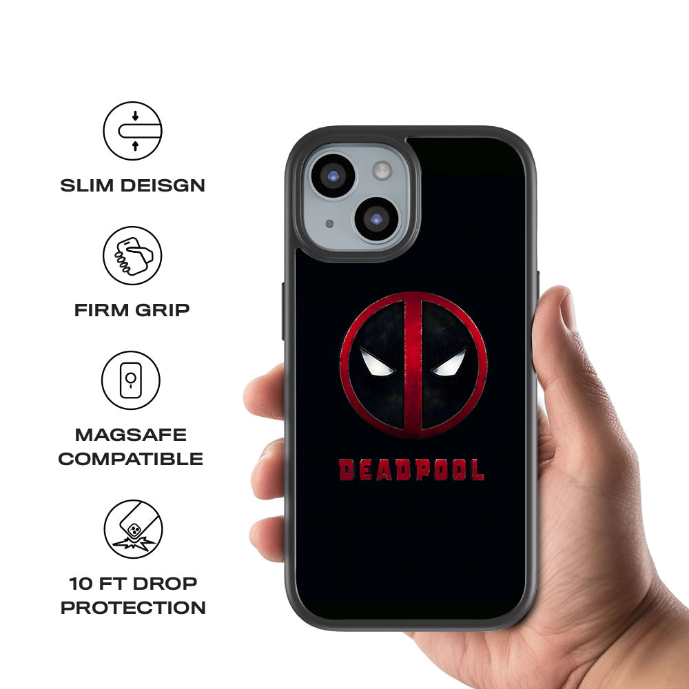 Deadpool Comic 3D Skin with Shockguard Armour Magsafe Case for Apple iPhone 15