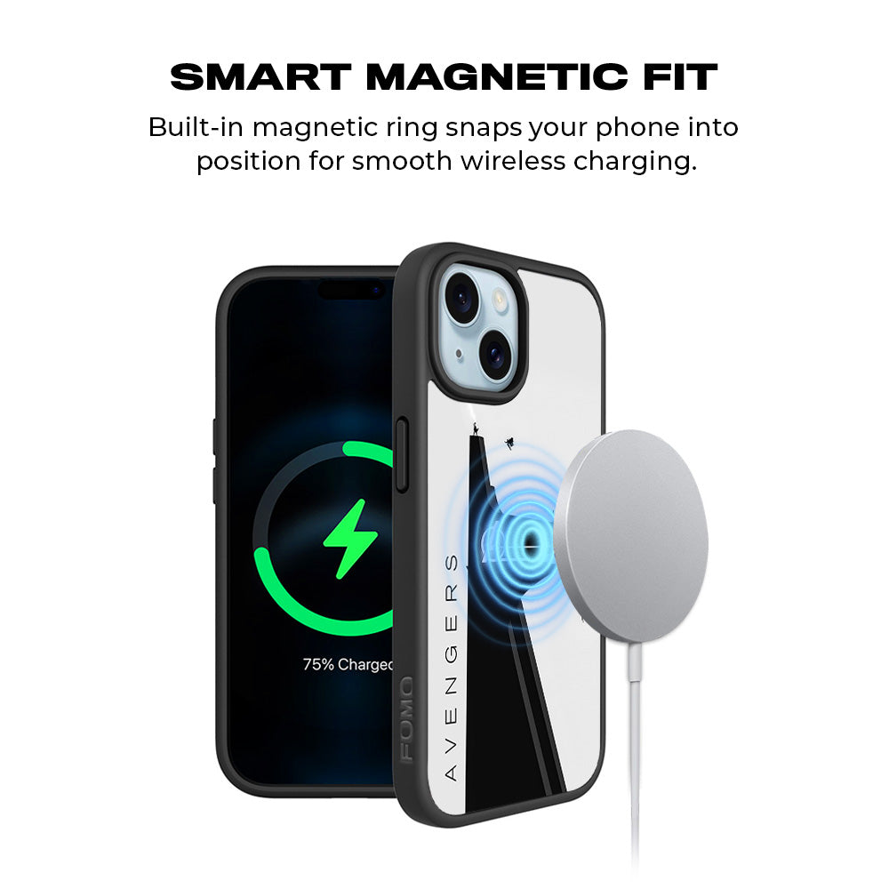 Avengers In Action 3D Skin with Shockguard Armour Magsafe Case for Apple iPhone 15 Plus