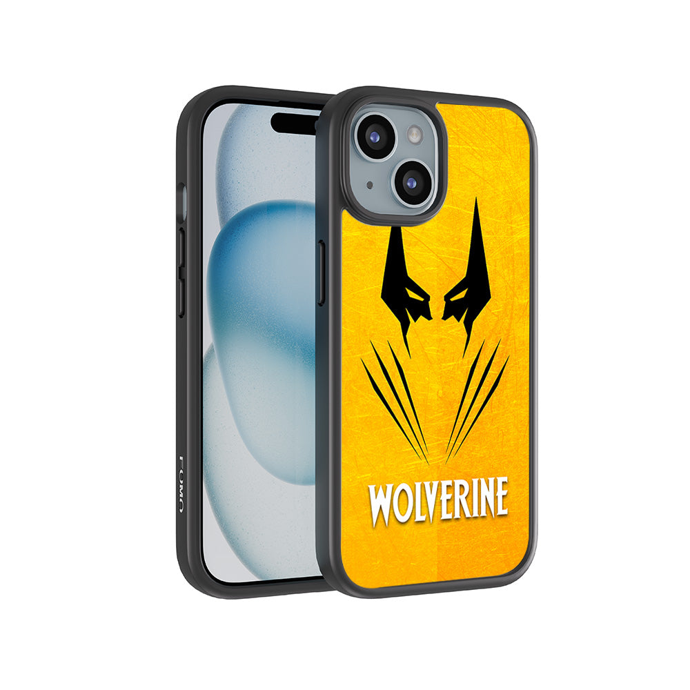 Wolverine with Yellow Background 3D Skin with Shockguard Armour Magsafe Case for Apple iPhone 15