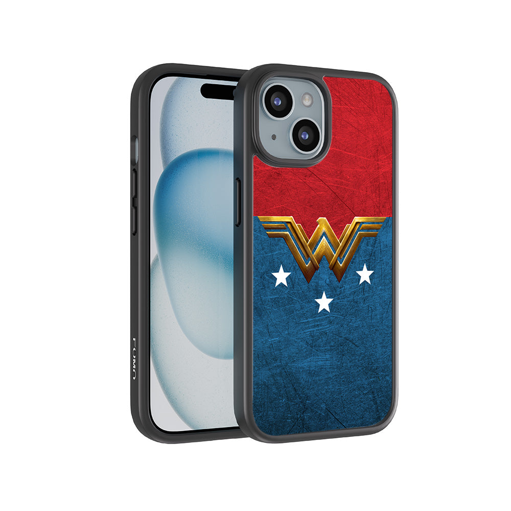 Wonder Woman Comic 3D Skin with Shockguard Armour Magsafe Case for Apple iPhone 15