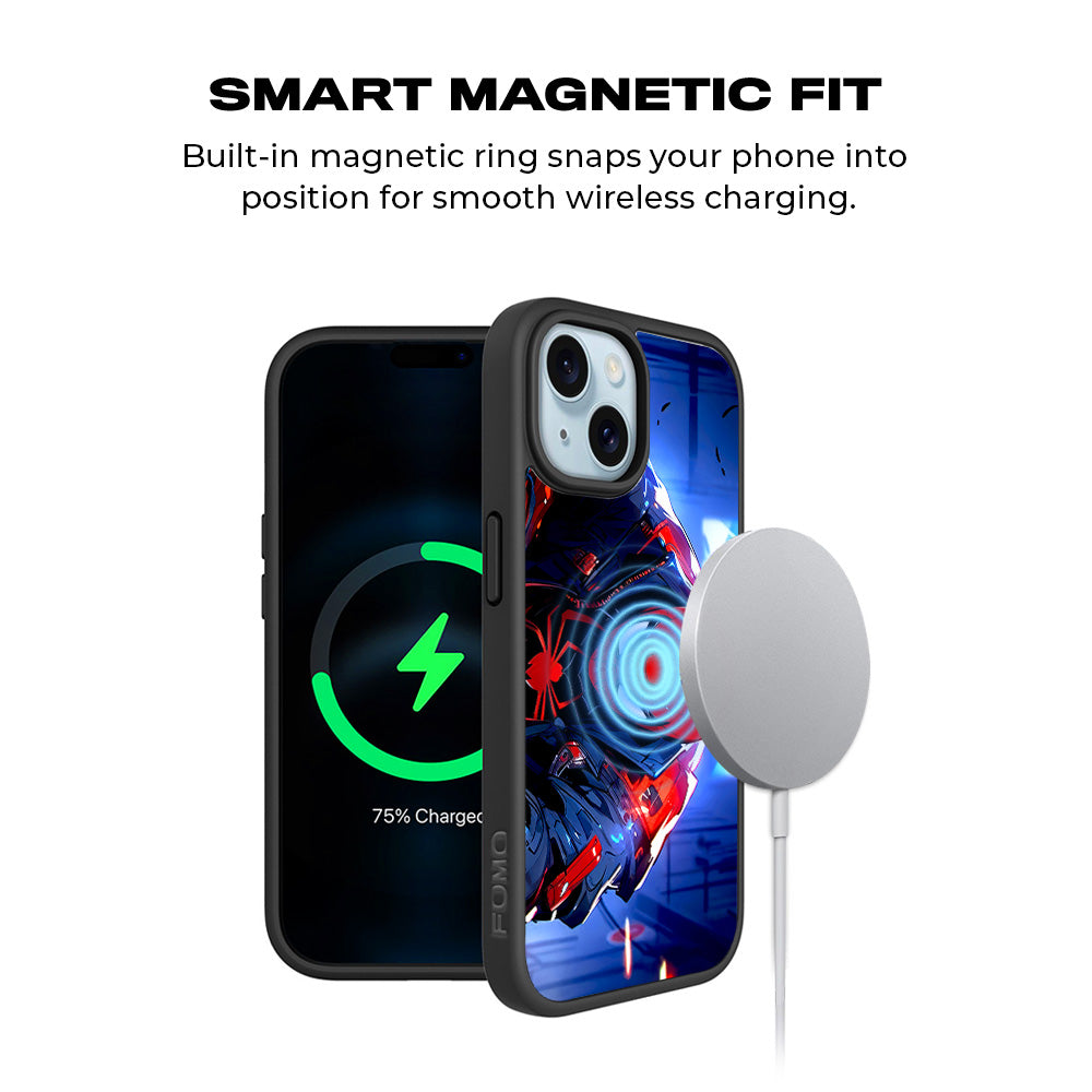 Spider-Man Reloaded 3D Skin with Shockguard Armour Magsafe Case for Apple iPhone 15 Plus