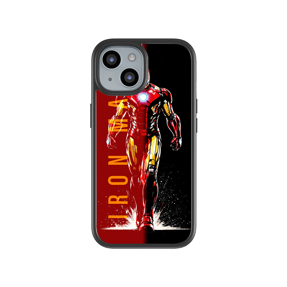 Iron Man Retro Beat Comics 3D Skin with Shockguard Armour Magsafe Case for Apple iPhone 15